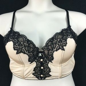 Kardashian 38C Beige Black LONGLINE Bra